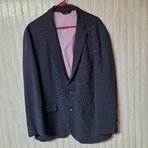 Rockin Sartorial Navy Pin Stripe Blazer Jacket Mens 44R